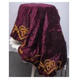 82" Burgundy & Gold Acanthus Crest Tree Skirt