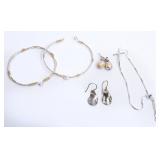 Sterling Cross Bracelet, 2 Pairs Earrings and More