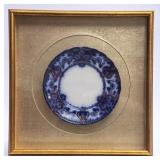 Beautiful Framed Vintage Flo Blue Plate