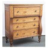 Antique Cherry & Tiger Maple 4-Drawer Dresser