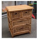Nice Rattan Side Table with 2/2 Basket