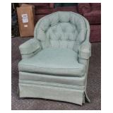 Teal Tweed Swivel Rocker