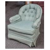 Teal Tweed Swivel Rocker