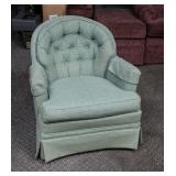 Teal Tweed Upholstered Chair