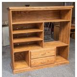 Nice Pine Finish Bookshelf/Entertainment Center