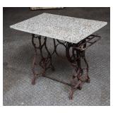 Antique Sewing Machine Base with Granite Top