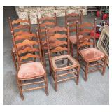 Set of 6 Ladder Back Dining Room Chairs