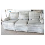 Blue and White Plaid Sofa