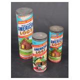 3 Sets of Halsam Square American Building Logs