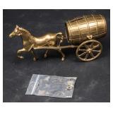 Horse Pulling Barrel Brass Bank
