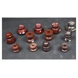 Lot of Brown Ceramic Insulators