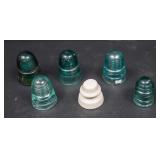 Green Glass Insulator Lot