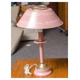 Pink and White Metal Lamp