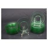 Lot of Pretty Green Glass Plates