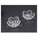 2 Orrefors Sweden Clear Glass Flower Bowls