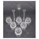 Clear Glass Footed Crystal Glasses Lot