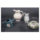 Lot of Ceramic and Porcelain Pitchers & Tea Pots