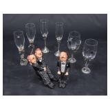 Metal & Glass Wine Glasses & Wine Bottle Holders