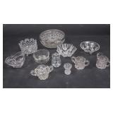 Large Lot of Clear Glass Serving Pieces