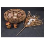 Natural Fiber Basket and Decor Lot