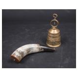Powder Horn & Brass Bell