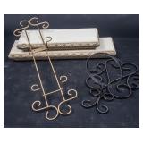 Wall Shelves and Metal Plate Rack Lot