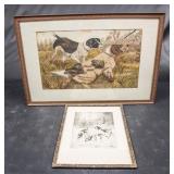 2 Framed Hunting Dog Pictures