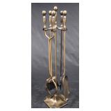 Nice Brushed Bronze Metal Fireplace Tool Set