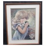 2 Adorable Little Girl Prints with Embroidered