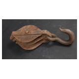 Large Iron Double Pulley