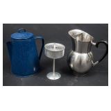 Graniteware Tea Kettle & Oneida Pitcher
