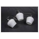 3 Light Wall Sconce with White Glass Shades