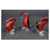 3 Italian Glass Birds