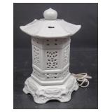 White Ceramic Oriental Garden Lantern Night Light