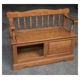Nice Country Oak Storage Bench
