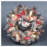 Very Nice Black & Red Country Wreath with Rooster