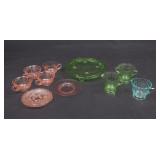 Lot of Pretty Colored Glass Dishes