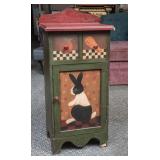 Rustic Hand Painted Wood Cabinet