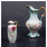 2 Porcelain Decorative Pitchers