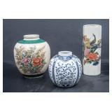 3 Ceramic Oriental Style Vases