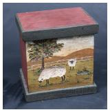 Very Cute Carved and Painted Wood Country Box
