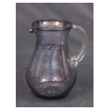 Pretty Purple Blown Glass Pitcher with Clear Glass
