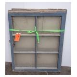 3 Vintage Painted 6 Pane Wood Windows
