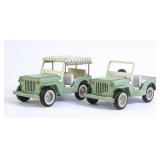 2 Vintage Steel Jeeps