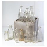 Biltmore Crate w/Embossed Clear Glass Milk Bottles