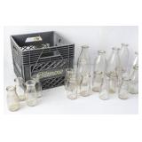 Biltmore Crate w/Embossed Clear Glass Milk Bottles