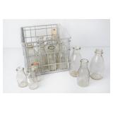 Biltmore Crate w/Embossed Clear Glass Milk Bottles