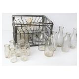 Biltmore Crate w/Embossed Clear Glass Milk Bottles