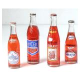 Lot of 4 Cherry Soda Filled Bottles