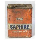 Gulf Saphire Motor Oil 2 Gallon Metal Container